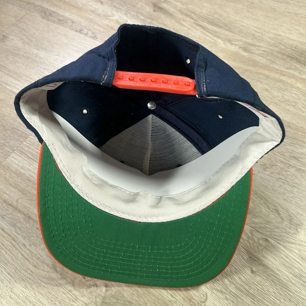 VTG Auburn Tigers Snapback Hat College NCAA Blue Orange P Cap Made in USA